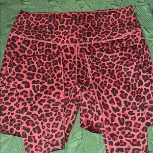 Nike Red and Black Leopard Print Leggings